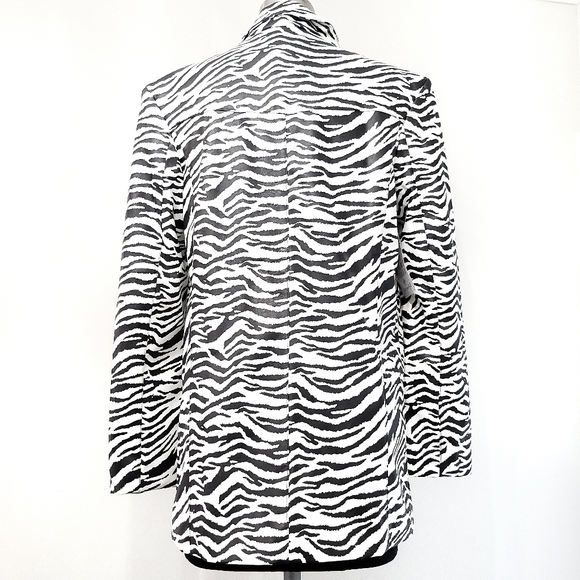 Free People x Ronny Kobo Zebra Faux Leather Oversized Blazer Skirt Set - Picture 12 of 16